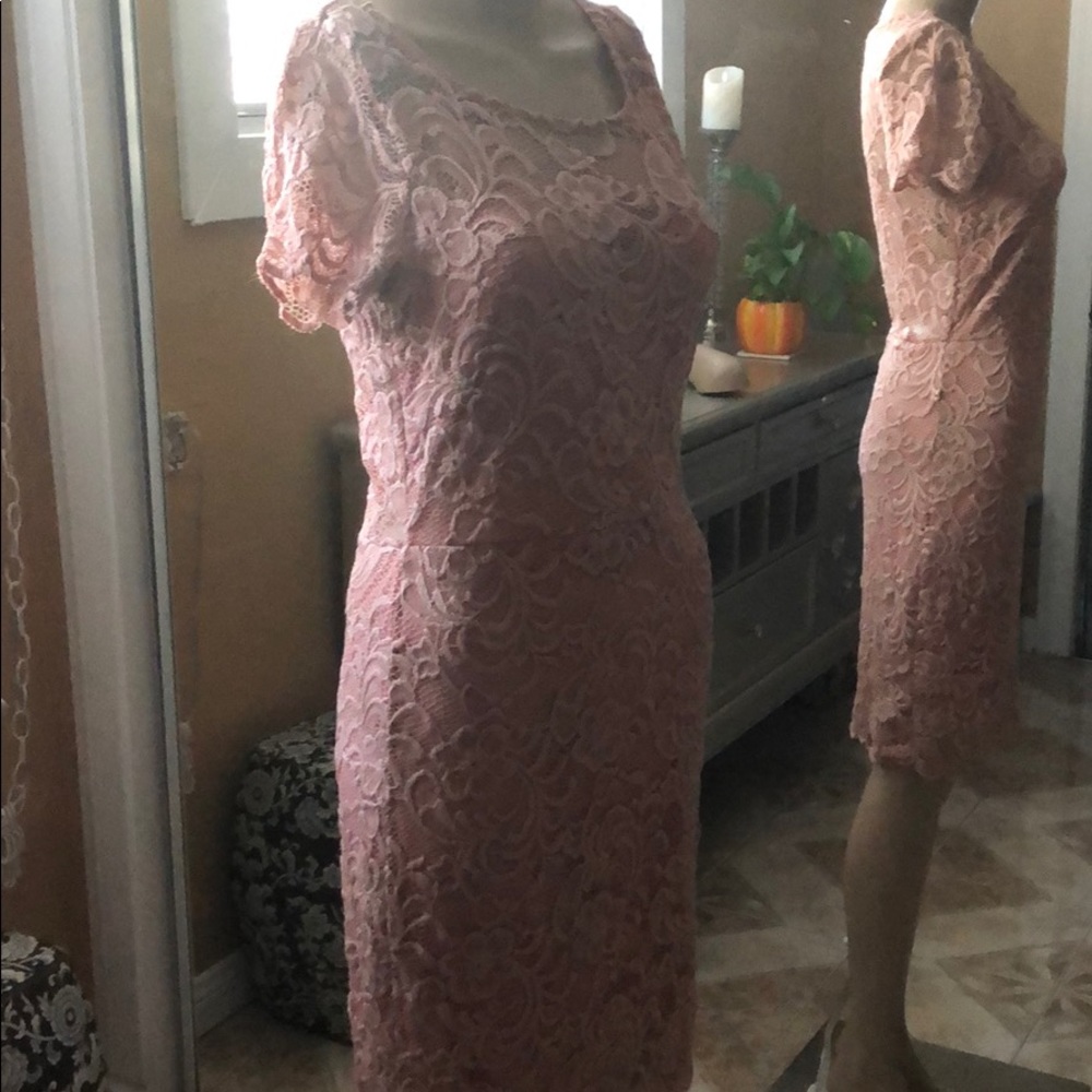 Pink lace dress